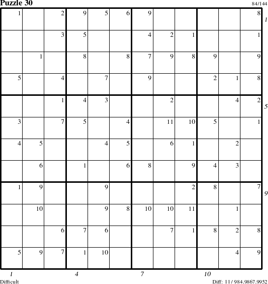 Step-by-Step Instructions for Puzzle 30 with all 11 steps marked