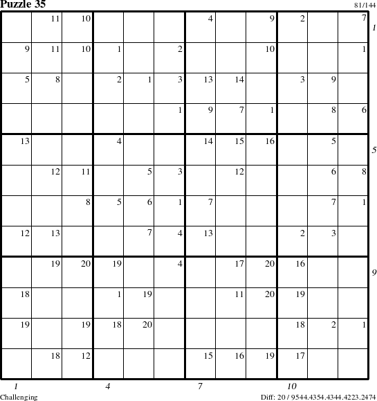 Step-by-Step Instructions for Puzzle 35 with all 20 steps marked