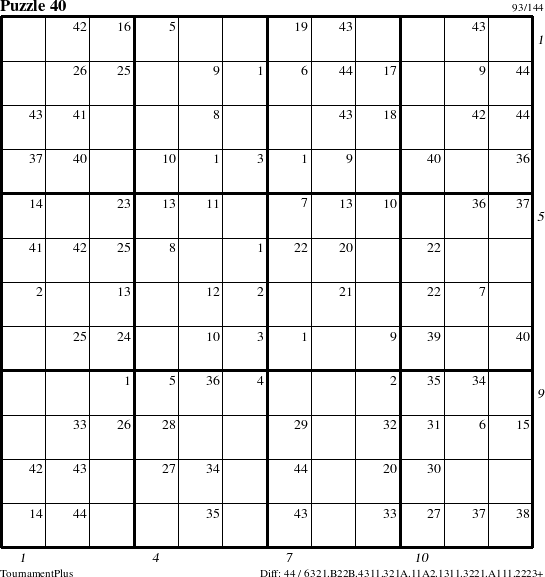 Step-by-Step Instructions for Puzzle 40 with all 44 steps marked