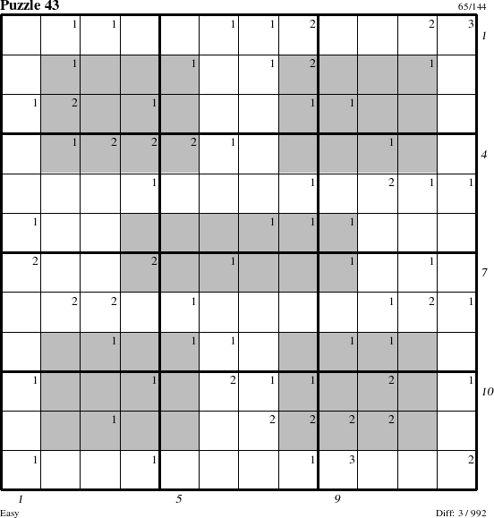 Step-by-Step Instructions for Puzzle 43 with all 3 steps marked