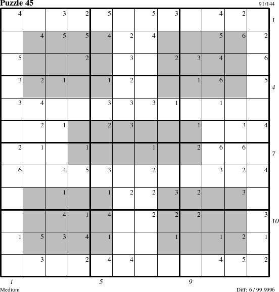 Step-by-Step Instructions for Puzzle 45 with all 6 steps marked