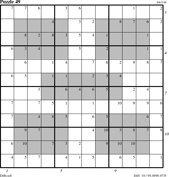 Step-by-Step Instructions for Puzzle 49 with all 10 steps marked