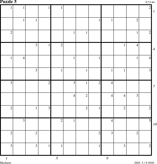 Step-by-Step Instructions for Puzzle 5 with all 5 steps marked