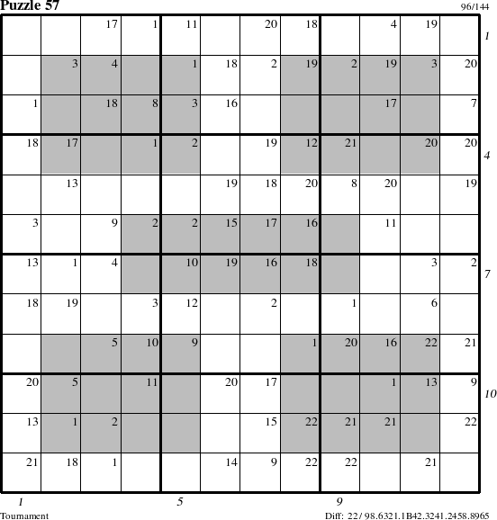 Step-by-Step Instructions for Puzzle 57 with all 22 steps marked