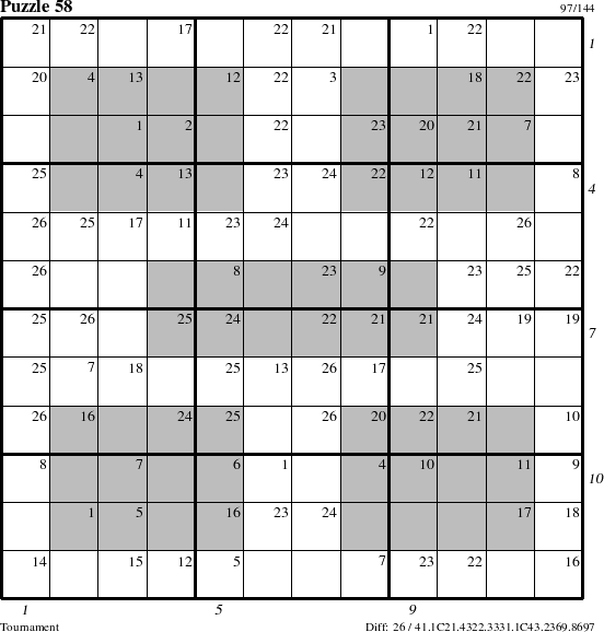 Step-by-Step Instructions for Puzzle 58 with all 26 steps marked