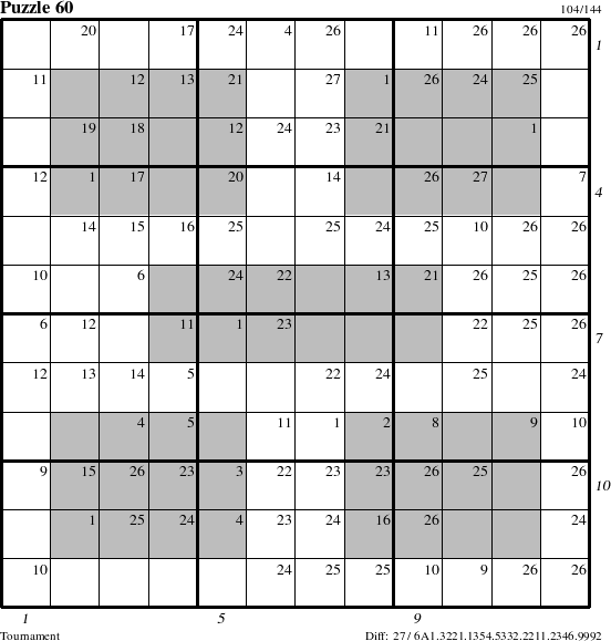 Step-by-Step Instructions for Puzzle 60 with all 27 steps marked