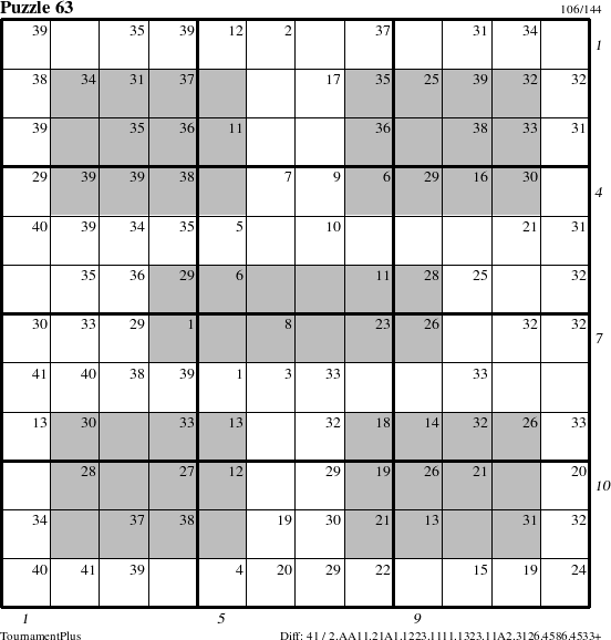 Step-by-Step Instructions for Puzzle 63 with all 41 steps marked