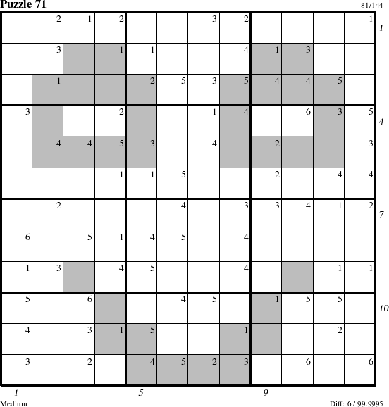 Step-by-Step Instructions for Puzzle 71 with all 6 steps marked