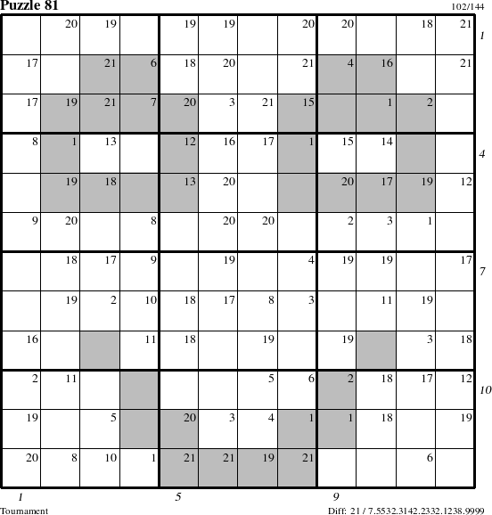 Step-by-Step Instructions for Puzzle 81 with all 21 steps marked