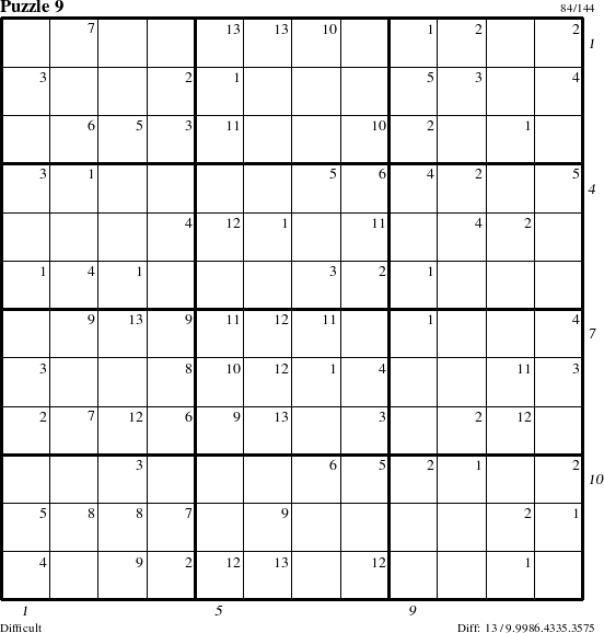 Step-by-Step Instructions for Puzzle 9 with all 13 steps marked