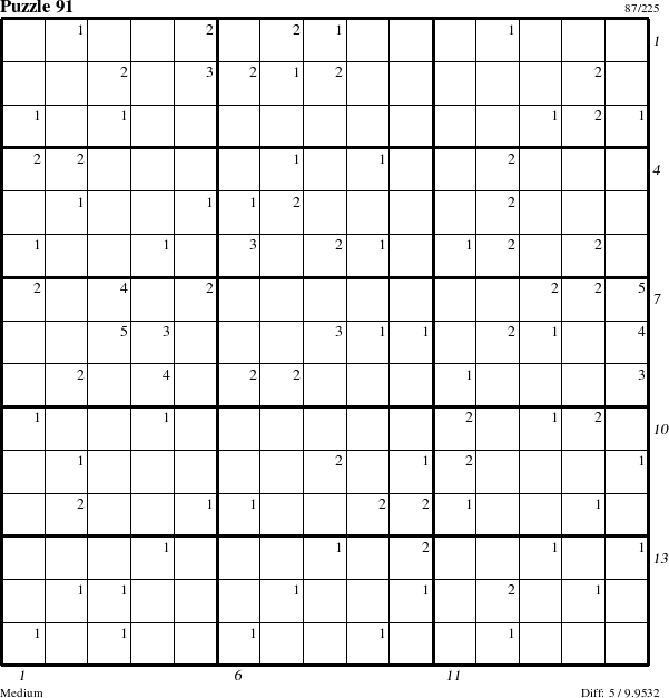 Step-by-Step Instructions for Puzzle 91 with all 5 steps marked