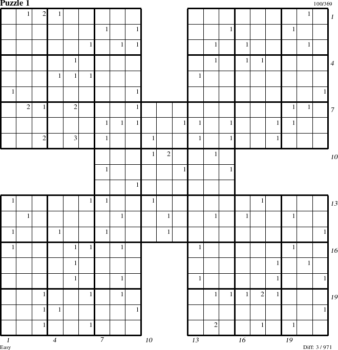 Step-by-Step Instructions for Puzzle 1 with all 3 steps marked