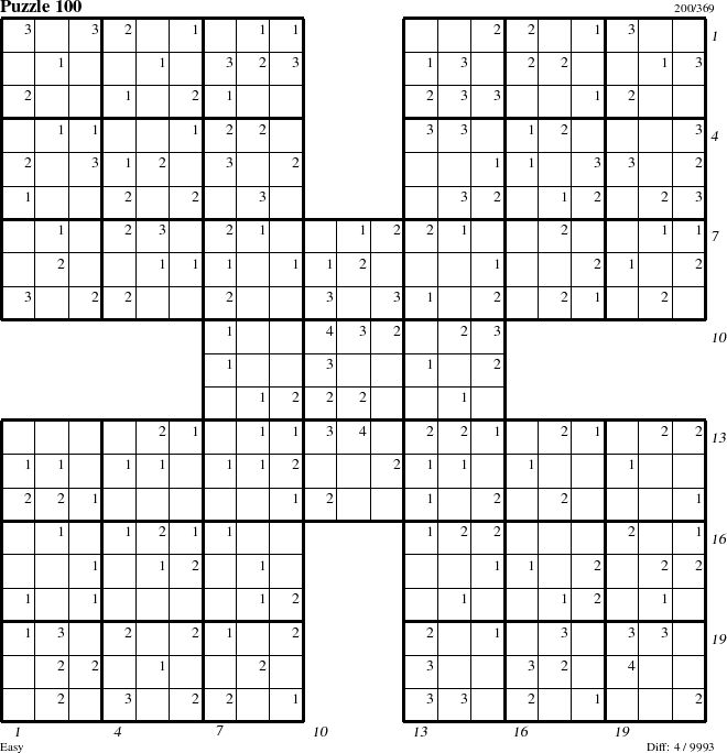 Step-by-Step Instructions for Puzzle 100 with all 4 steps marked