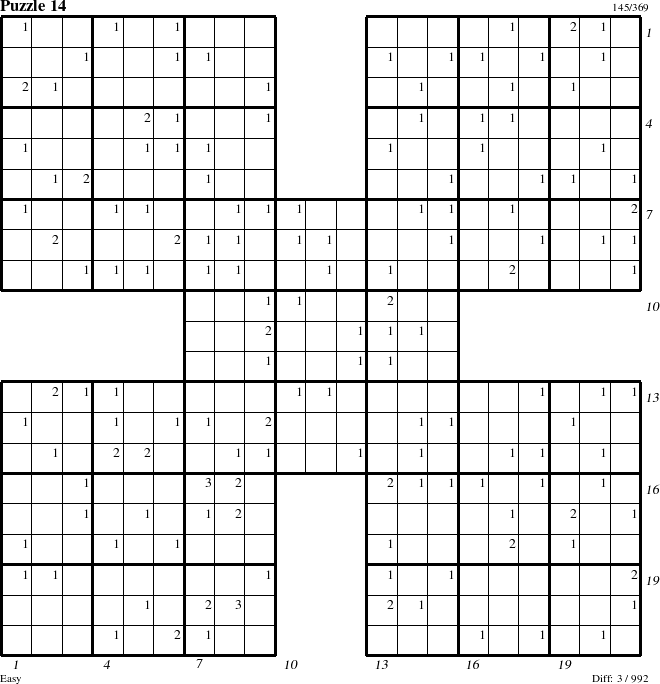 Step-by-Step Instructions for Puzzle 14 with all 3 steps marked