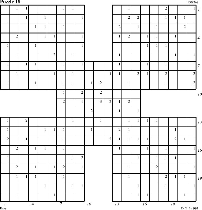 Step-by-Step Instructions for Puzzle 18 with all 3 steps marked