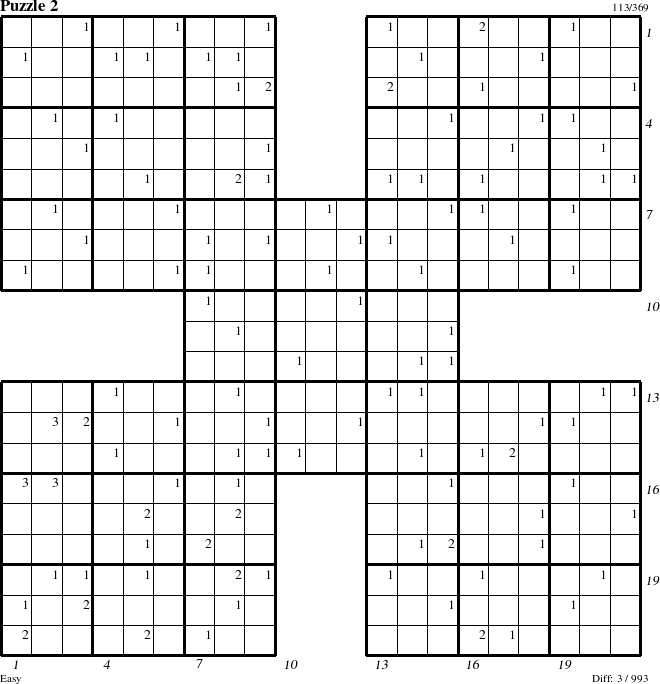 Step-by-Step Instructions for Puzzle 2 with all 3 steps marked