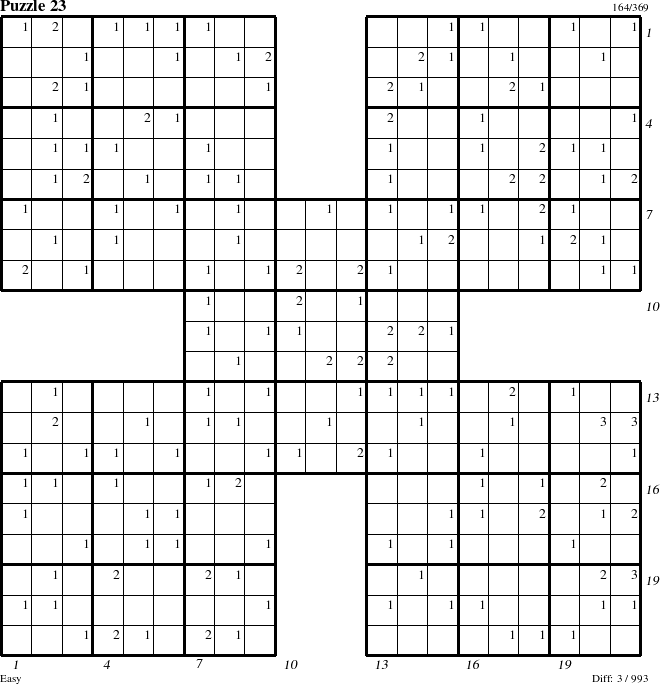 Step-by-Step Instructions for Puzzle 23 with all 3 steps marked