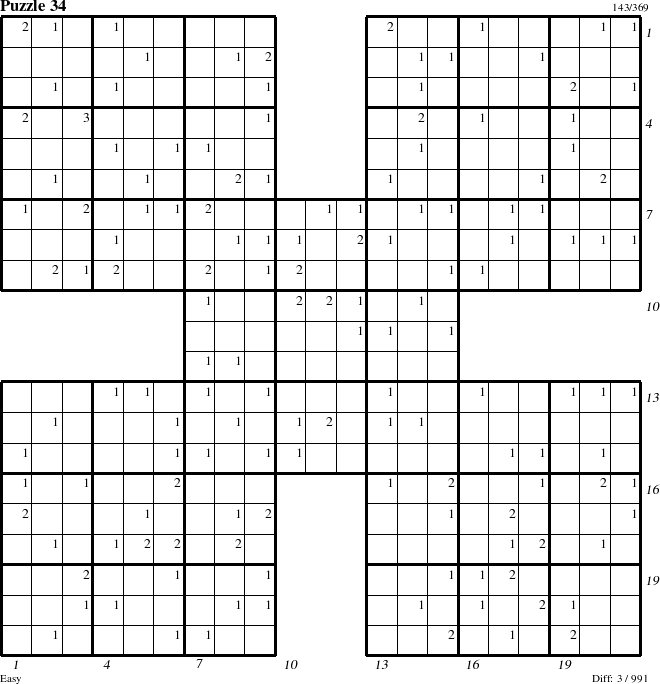 Step-by-Step Instructions for Puzzle 34 with all 3 steps marked