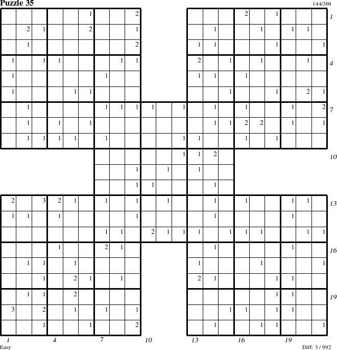 Step-by-Step Instructions for Puzzle 35 with all 3 steps marked