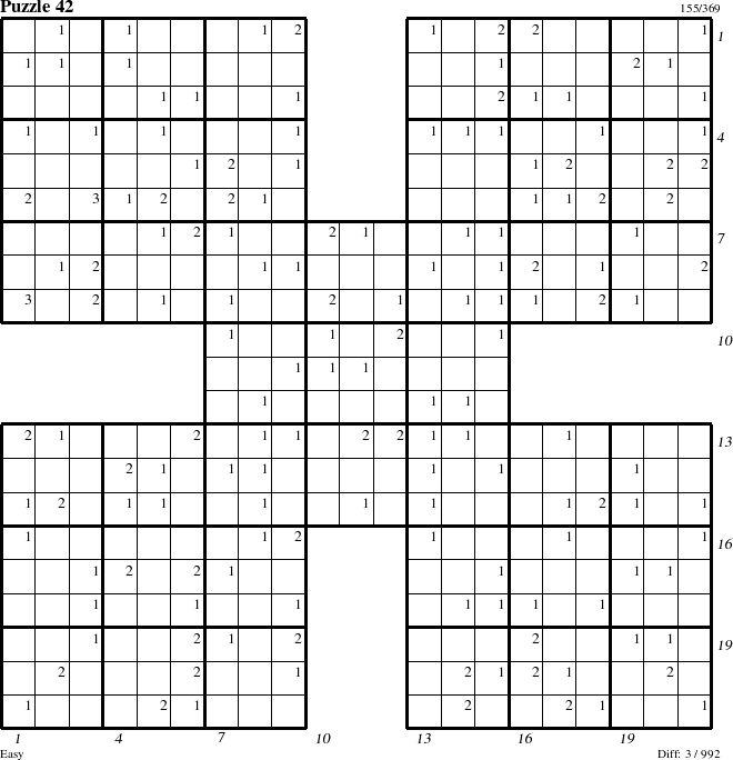 Step-by-Step Instructions for Puzzle 42 with all 3 steps marked