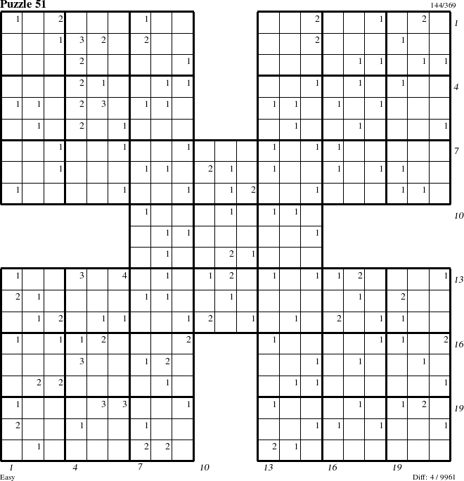 Step-by-Step Instructions for Puzzle 51 with all 4 steps marked