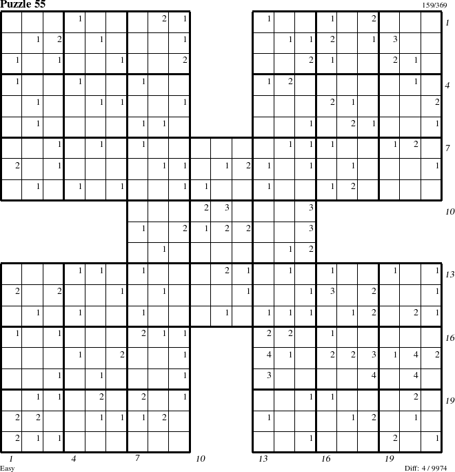 Step-by-Step Instructions for Puzzle 55 with all 4 steps marked