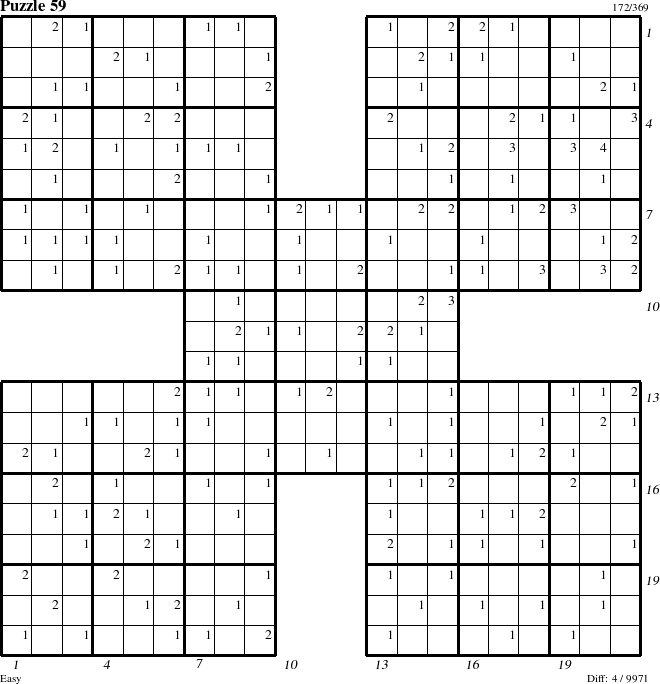 Step-by-Step Instructions for Puzzle 59 with all 4 steps marked