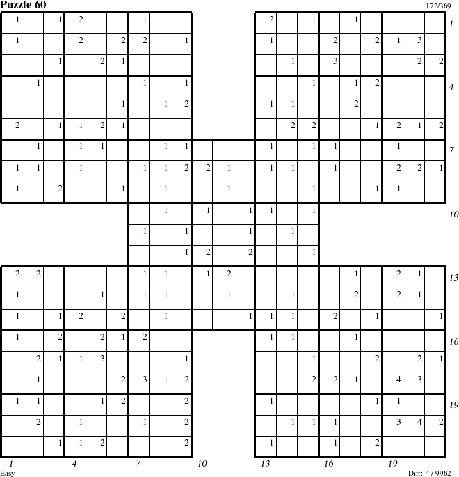 Step-by-Step Instructions for Puzzle 60 with all 4 steps marked