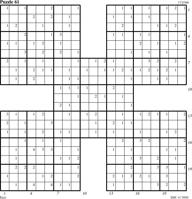 Step-by-Step Instructions for Puzzle 61 with all 4 steps marked