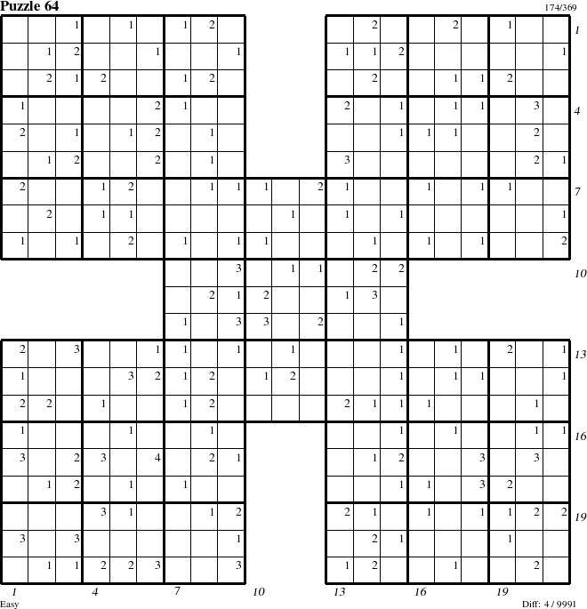 Step-by-Step Instructions for Puzzle 64 with all 4 steps marked