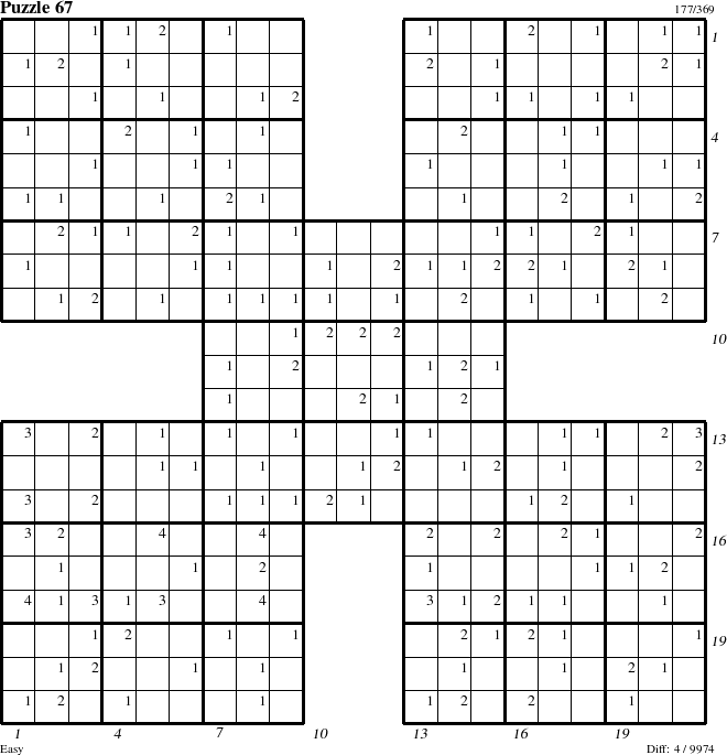 Step-by-Step Instructions for Puzzle 67 with all 4 steps marked