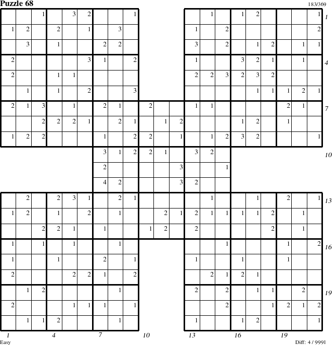 Step-by-Step Instructions for Puzzle 68 with all 4 steps marked