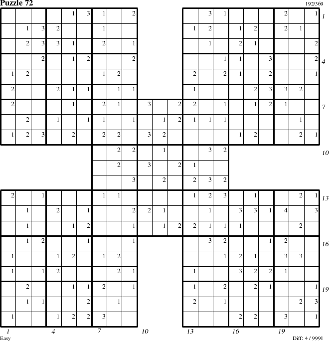 Step-by-Step Instructions for Puzzle 72 with all 4 steps marked