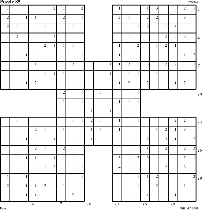 Step-by-Step Instructions for Puzzle 85 with all 4 steps marked