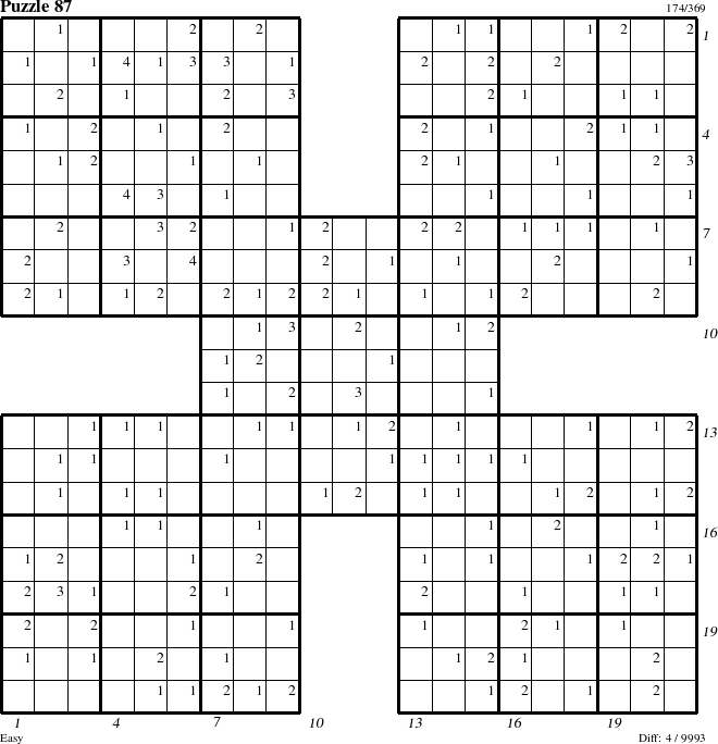 Step-by-Step Instructions for Puzzle 87 with all 4 steps marked