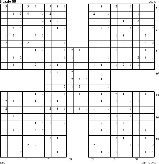 Step-by-Step Instructions for Puzzle 88 with all 4 steps marked