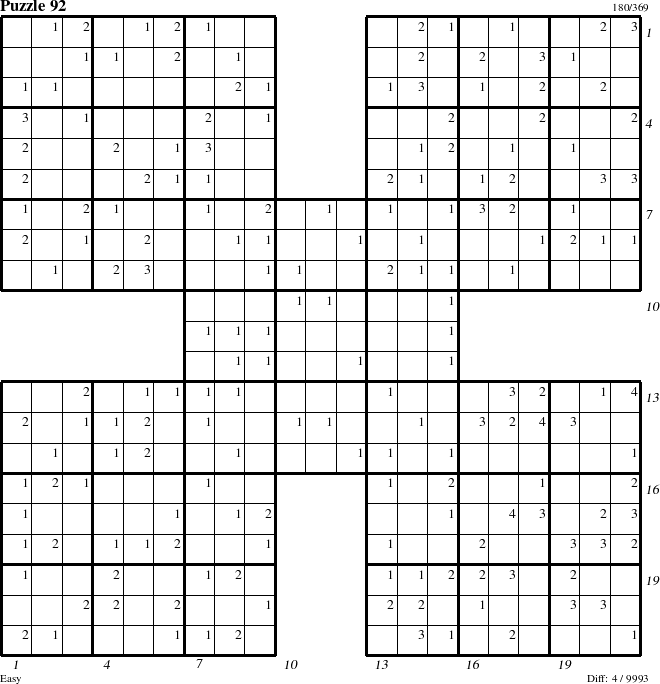 Step-by-Step Instructions for Puzzle 92 with all 4 steps marked