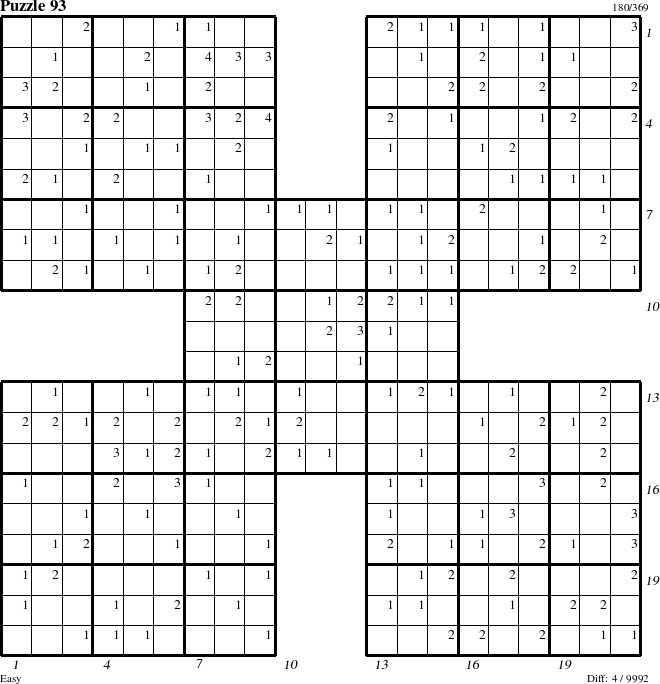 Step-by-Step Instructions for Puzzle 93 with all 4 steps marked