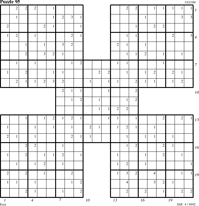 Step-by-Step Instructions for Puzzle 95 with all 4 steps marked