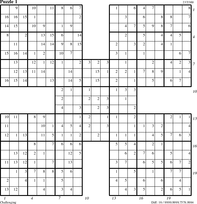 Step-by-Step Instructions for Puzzle 1 with all 16 steps marked