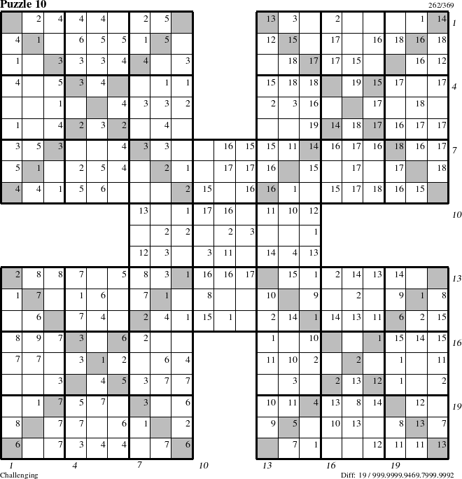 Step-by-Step Instructions for Puzzle 10 with all 19 steps marked