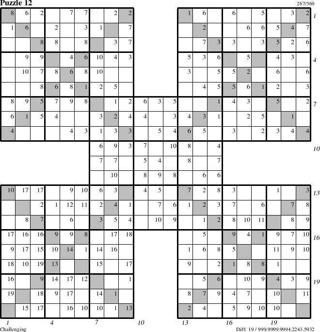 Step-by-Step Instructions for Puzzle 12 with all 19 steps marked