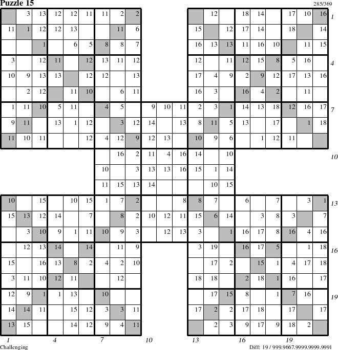 Step-by-Step Instructions for Puzzle 15 with all 19 steps marked