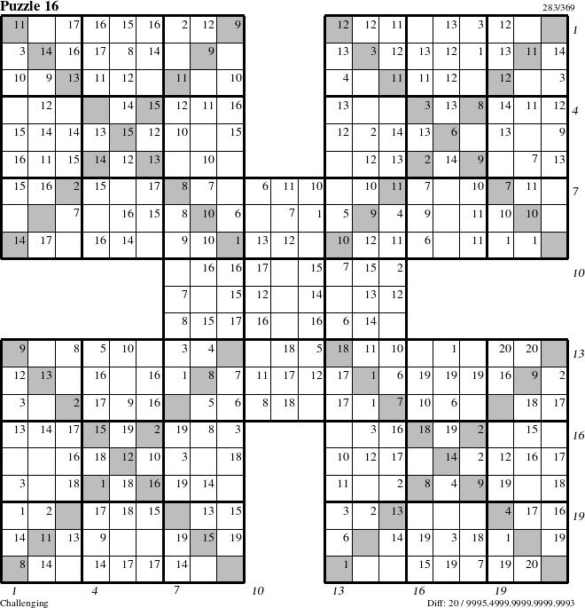 Step-by-Step Instructions for Puzzle 16 with all 20 steps marked