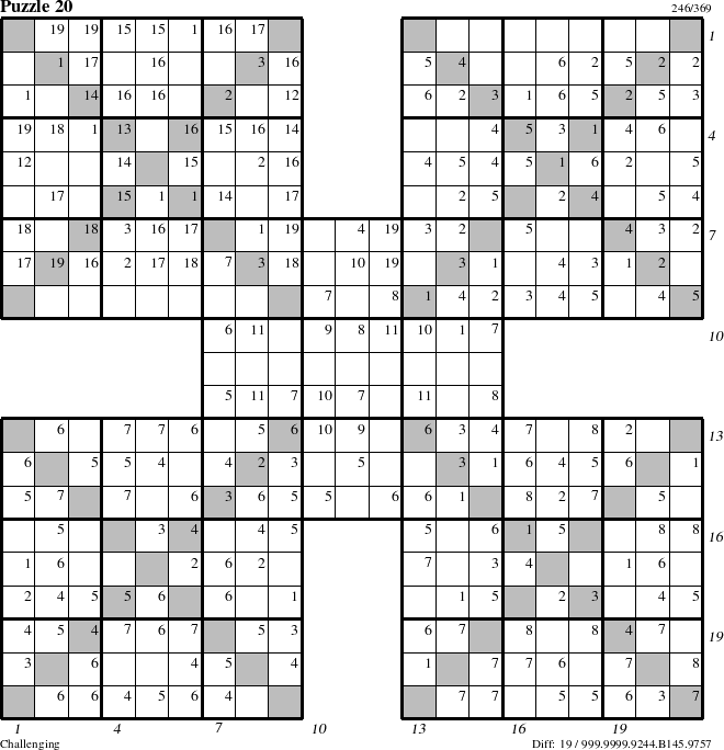 Step-by-Step Instructions for Puzzle 20 with all 19 steps marked