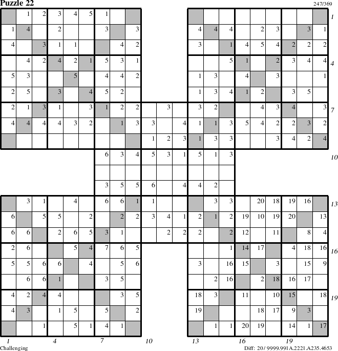 Step-by-Step Instructions for Puzzle 22 with all 20 steps marked