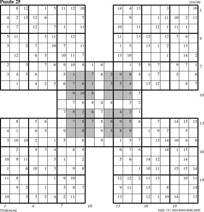 Step-by-Step Instructions for Puzzle 25 with all 15 steps marked