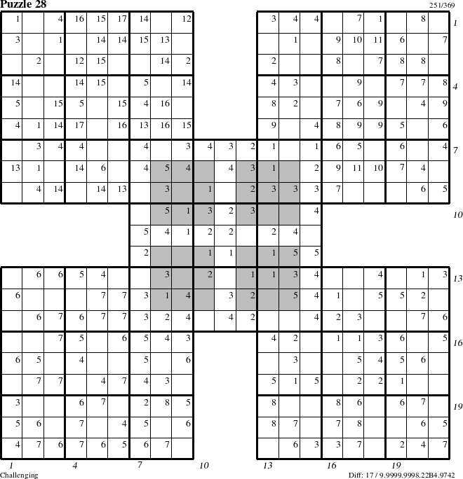 Step-by-Step Instructions for Puzzle 28 with all 17 steps marked