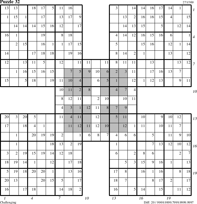 Step-by-Step Instructions for Puzzle 32 with all 20 steps marked