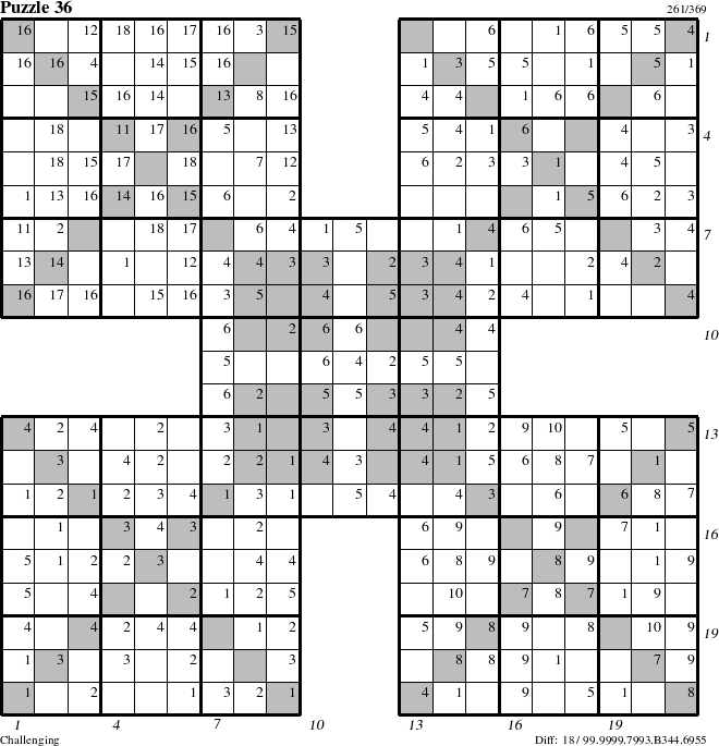 Step-by-Step Instructions for Puzzle 36 with all 18 steps marked